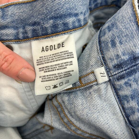 $188 AGOLDE Revolve High Waist Raw Edge Cherie High Rise Straight Jeans 27 - Picture 7 of 8